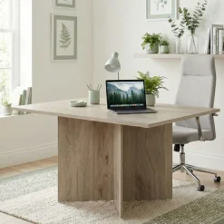 Scrivania ufficio salvaspazio moderna 120x89cm rovere Time M