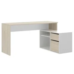 Scrivania ufficio salvaspazio 230x51cm rovere bianco Teddy