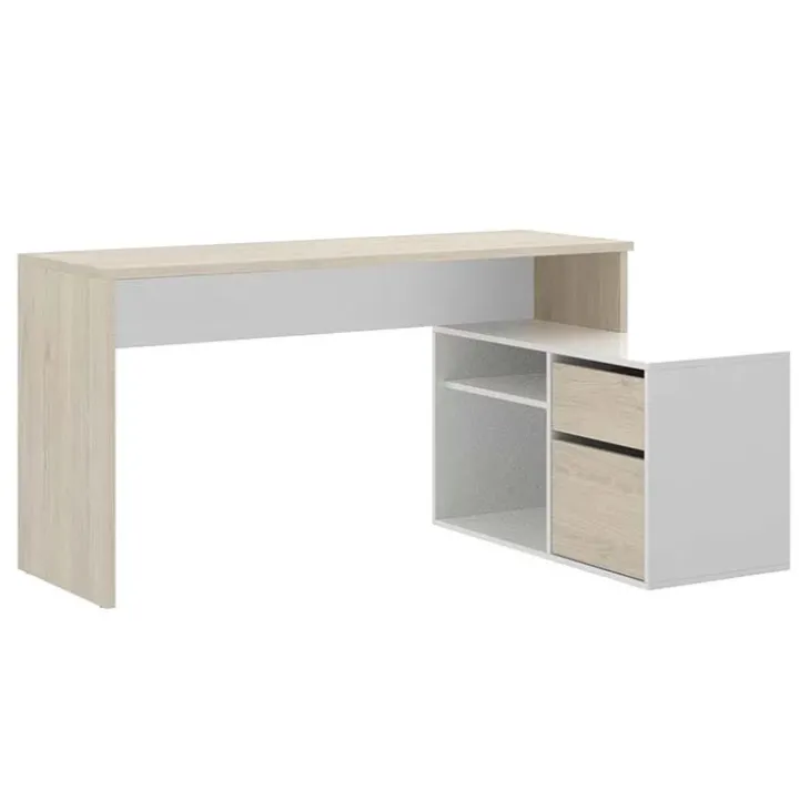 Scrivania ufficio salvaspazio 230x51cm rovere bianco Teddy