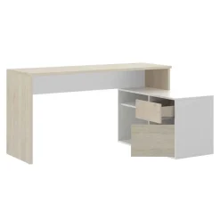 Scrivania ufficio salvaspazio 230x51cm rovere bianco Teddy