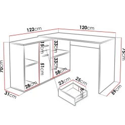 Scrivania ufficio 120x122cm angolare multiposizione bianco Riunion