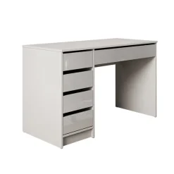 Scrivania ufficio 120x55cm 5 cassetti bianco lucido Blackpool