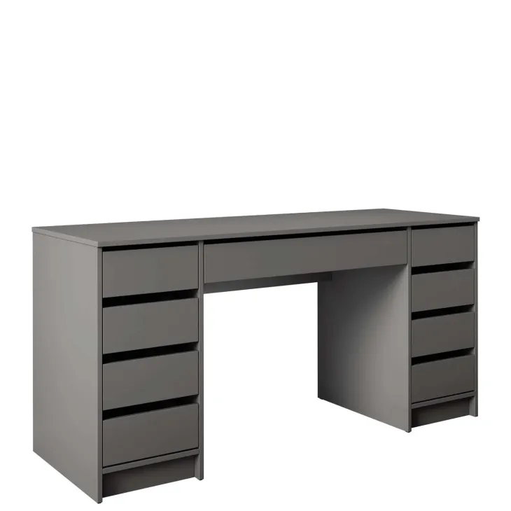 Scrivania ufficio 154x55cm 9 cassetti antracite Blackpool