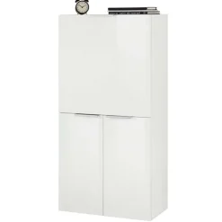 Scrivania 70x35cm a scomparsa salvaspazio bianco lucido Pinko
