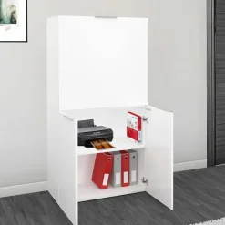Scrivania 70x35cm a scomparsa salvaspazio bianco lucido Pinko
