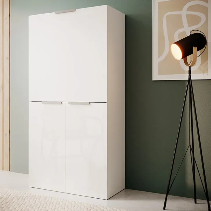 Scrivania 70x35cm a scomparsa salvaspazio bianco lucido Pinko