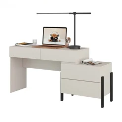Scrivania 143x40cm con cassetti beige cashmere Simple