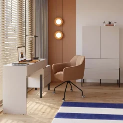 Scrivania 143x40cm con cassetti beige cashmere Simple