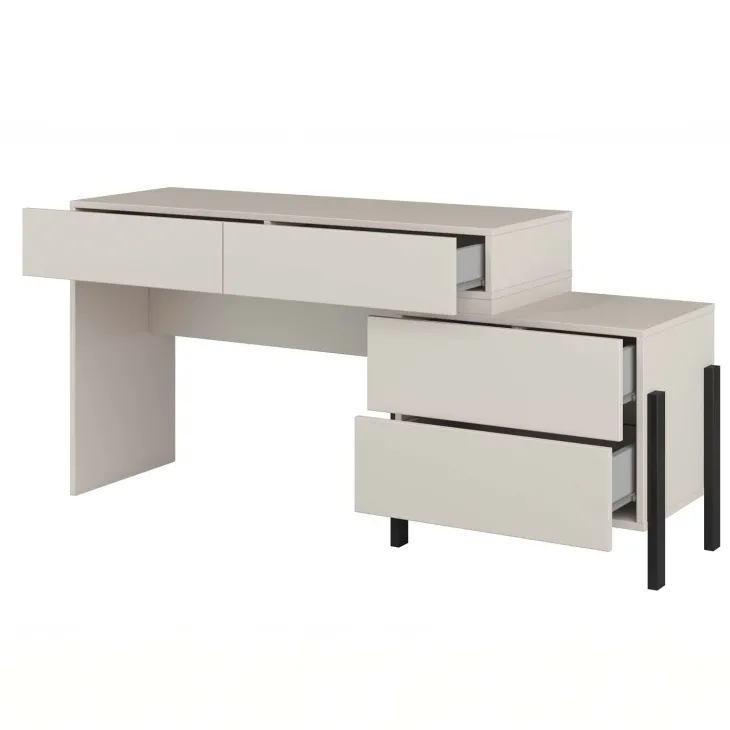Scrivania 143x40cm con cassetti beige cashmere Simple