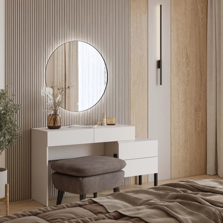 Scrivania 143x40cm con cassetti beige cashmere Simple