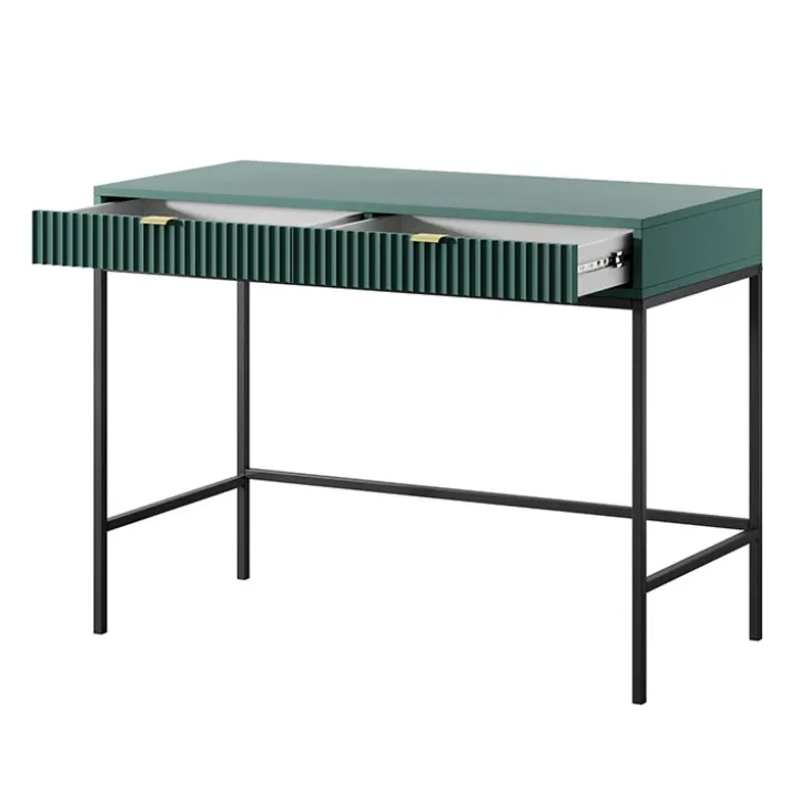 Scrivania 104x77cm consolle ingresso 2 cassetti moderna verde Alisa