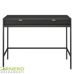 Scrivania 104x77cm consolle ingresso 2 cassetti moderna nero Alisa