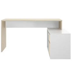 Scrivania 139x92cm ufficio angolare bianco rovere Teddy