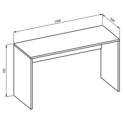Scrivania 130x50cm ufficio moderna bianco opaco Callum