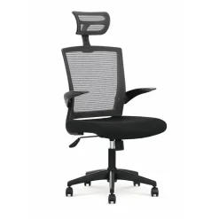 Sedia con ruote con braccioli regolabile nero grigio Estella