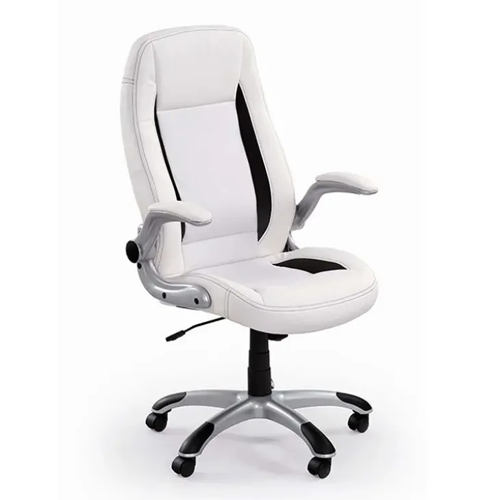 Sedia da gaming con braccioli e ruote da ufficio bianco Boxster