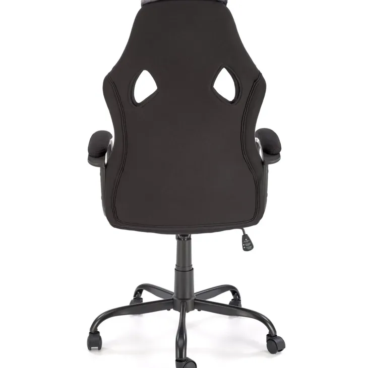 Sedia da gaming ergonomica con supporto lombare in tessuto grigio nero rosso Buzz
