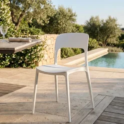 Sedia da giardino esterno bar dehors impilabile polipropilene bianca Halyard