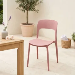 Sedia da giardino esterno bar dehors impilabile polipropilene rosa Halyard-C