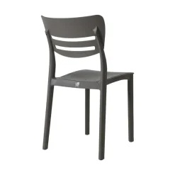 Sedia da giardino esterno bar dehors impilabile polipropilene grigio antracite Greta