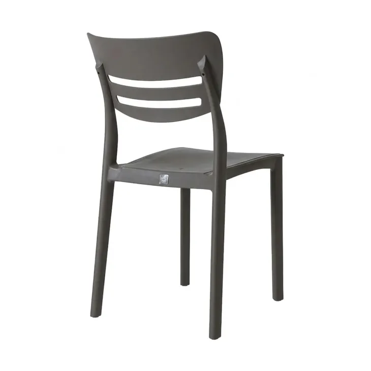Sedia da giardino esterno bar dehors impilabile polipropilene grigio antracite Greta