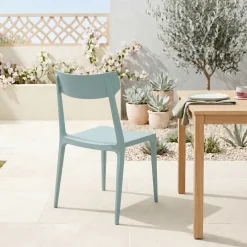 Sedia da giardino esterno bar dehors impilabile polipropilene verde chiaro Hans