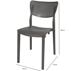 Sedia da giardino esterno bar dehors impilabile polipropilene grigio antracite Aura