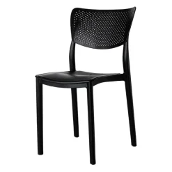 Sedia da giardino esterno bar dehors impilabile plastica nero Aura