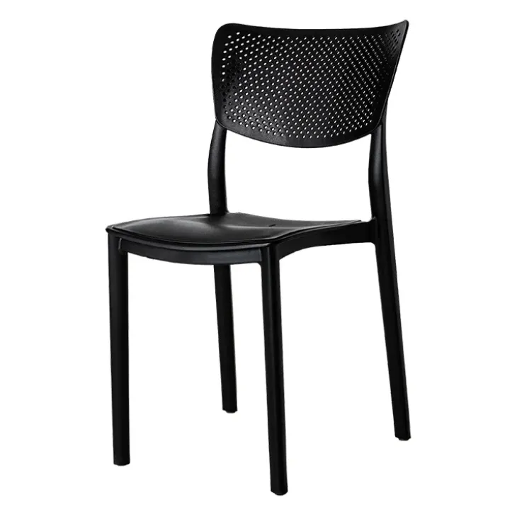 Sedia da giardino esterno bar dehors impilabile plastica nero Aura