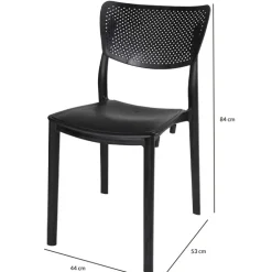 Sedia da giardino esterno bar dehors impilabile plastica nero Aura