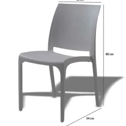 Sedia da giardino impilabile polipropilene grigio tortora Tape Gihome®