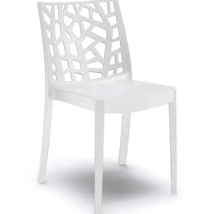Sedia da giardino impilabile in polipropilene bianco India