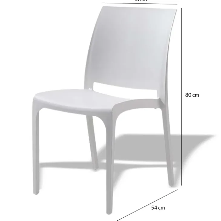 Sedia da giardino impilabile polipropilene bianca Tape Gihome®