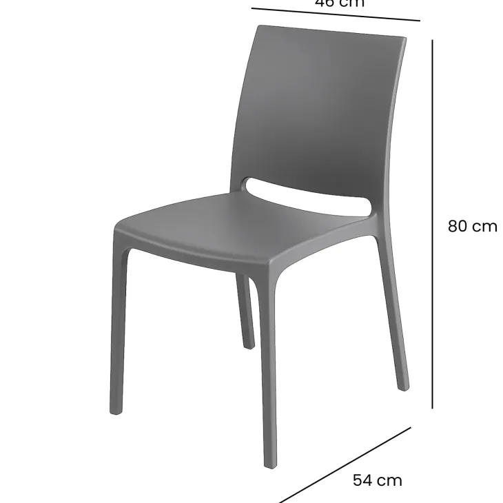 Sedia da giardino impilabile polipropilene grigio Tape Gihome®