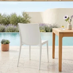 Sedia da giardino impilabile in polipropilene bianco Olbia