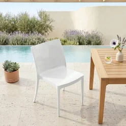 Sedia da giardino impilabile in polipropilene bianco Olbia