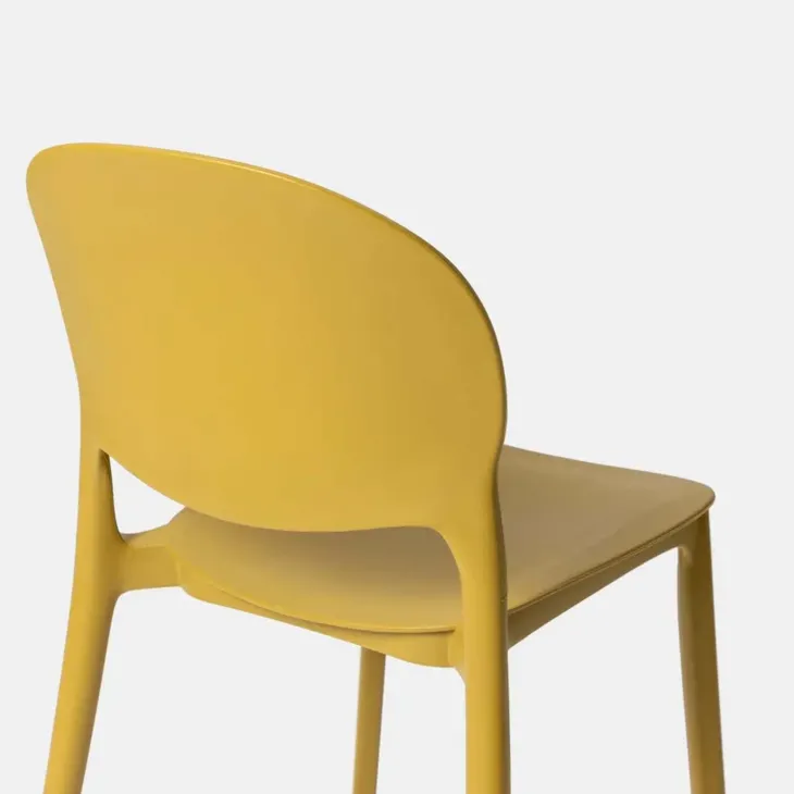 Sedia da giardino impilabile esterno in polipropilene giallo senape Pixel