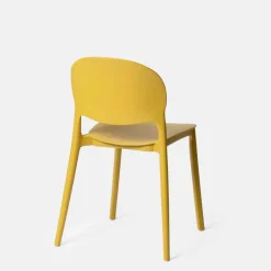 Sedia da giardino impilabile esterno in polipropilene giallo senape Pixel