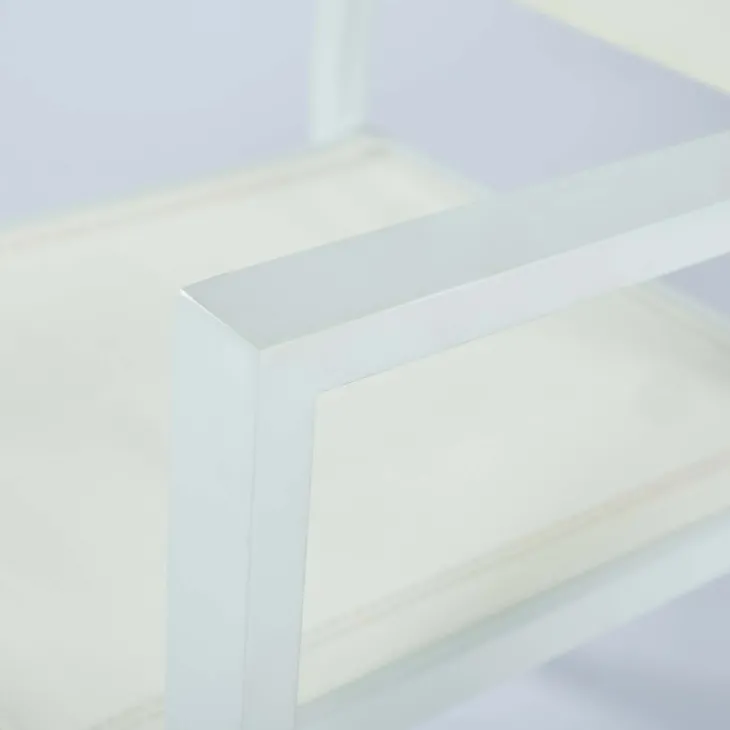 Sedia da giardino impilabile con braccioli quadrati in alluminio e textilene bianco Brezza