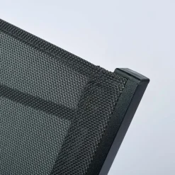 Sedia da giardino impilabile con braccioli quadrati in alluminio antracite e textilene grigio Brezza