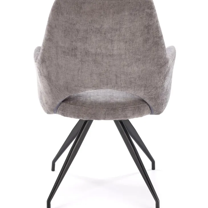 Sedia da pranzo con fuzione girevole in tessuto grigio nero Nino