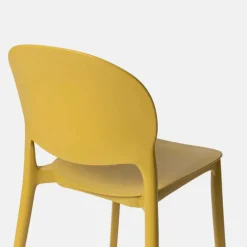Sedia da pranzo impilabile in polipropilene giallo senape Pixel