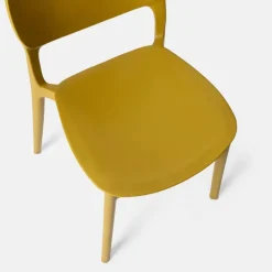 Sedia da pranzo impilabile in polipropilene giallo senape Pixel
