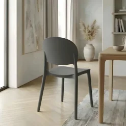 Sedia da pranzo impilabile in polipropilene grigio Pixel