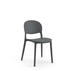 Sedia da pranzo impilabile in polipropilene grigio Pixel