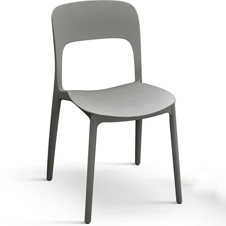 Sedia da pranzo impilabile moderna polipropilene grigia Halyard