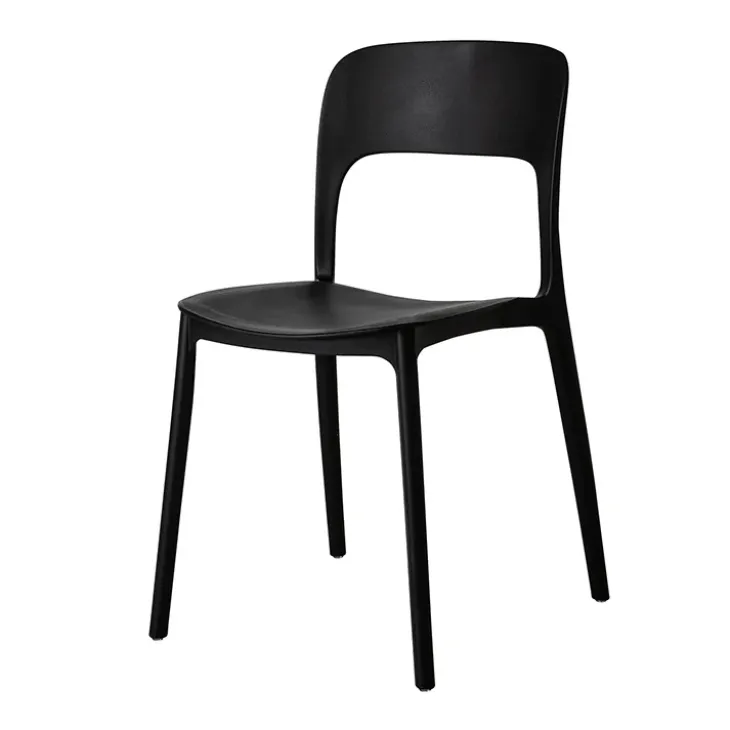 Sedia da pranzo impilabile moderna polipropilene nera Halyard