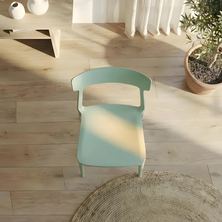 Sedia da pranzo impilabile moderna in polipropilene verde acqua Hans