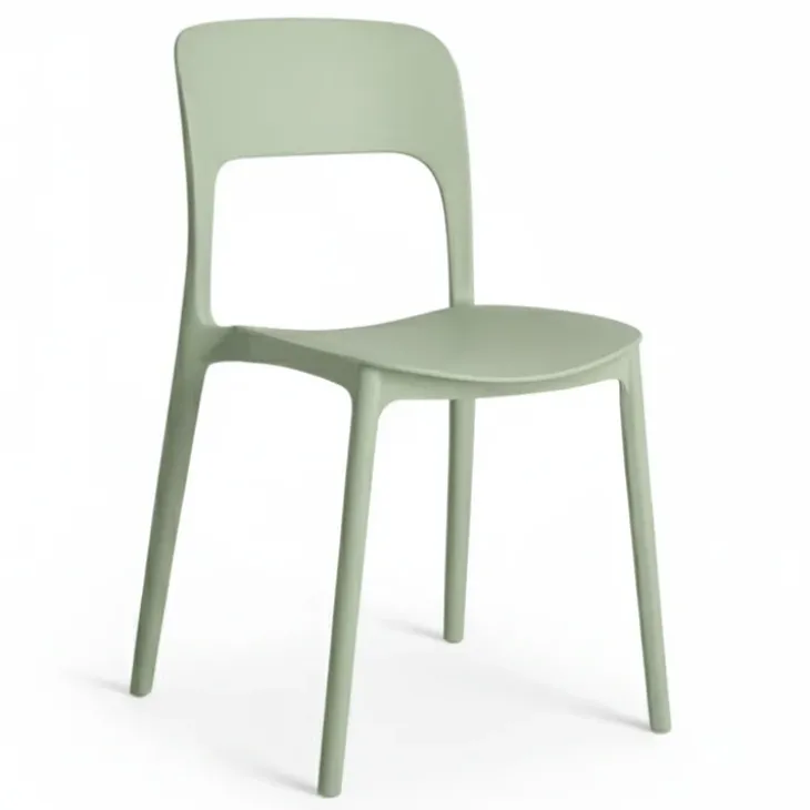 Sedia da pranzo impilabile moderna polipropilene verde salvia Halyard