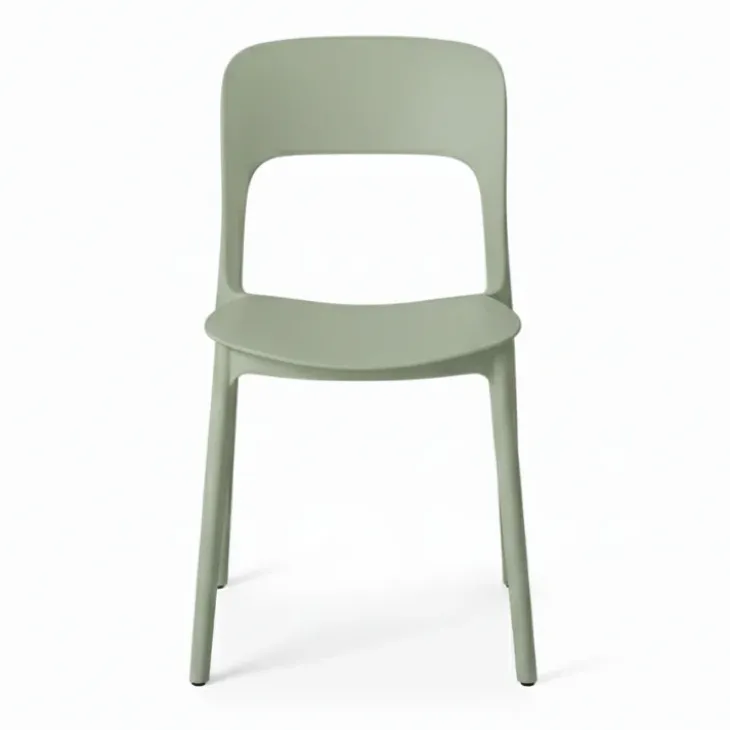 Sedia da pranzo impilabile moderna polipropilene verde salvia Halyard